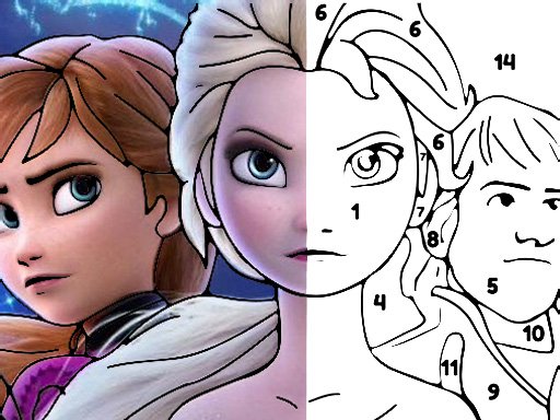 Frozen 2 Color By Number Game